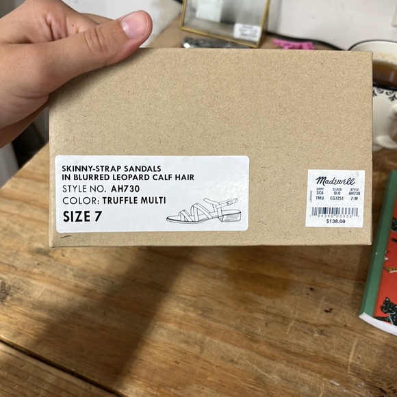 NWT Madewell The Lori Sandal in Leopard Calf Hair - Picture 5 of 5